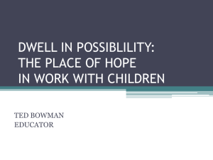 DWELL IN POSSIBLILITY: THE PLACE OF HOPE IN WORK WITH
