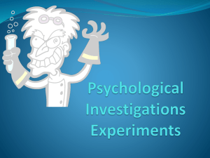Psychological Investigations Experiments