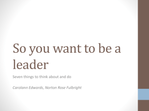 So you want to be a leader