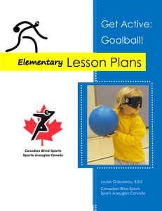Lesson Plans - Canadian Blind Sports Association