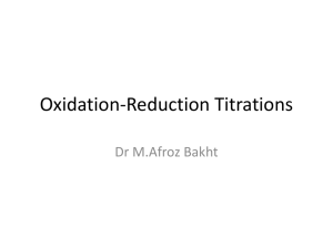 Oxidation Reduction Titrations