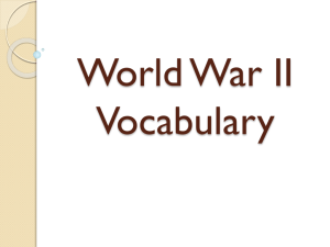 World War II Vocabulary