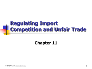 Regulation of Import Competition and Unfair Trade