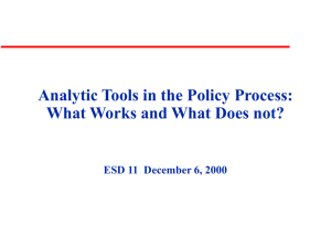 Analytic Tools in the Policy Process