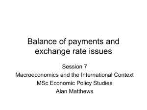 Lecture 7 Balance of payments and exchange rates