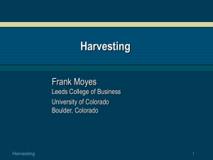 Harvesting - University of Colorado Boulder