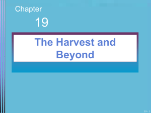 The Harvest and Beyond