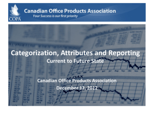 Categorization, Attributes & Reporting: Current to Future Sales by