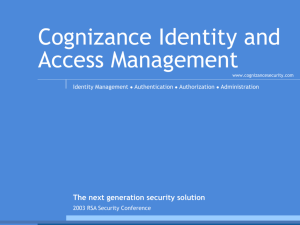 Cognizance Identity and Access Management