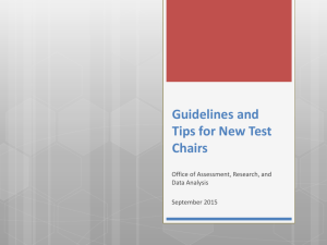Guidelines and Tips for New Test Chairs