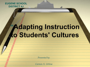Adapting Instr to Students Cultures