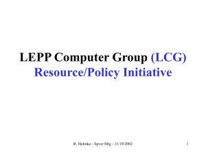 LEPP Computer Group (LCG) Mission Statement: