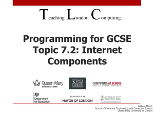 Programming for GCSE - Teaching London Computing