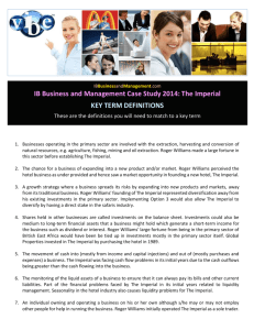 IB Business and Management Case Study 2014: The Imperial KEY