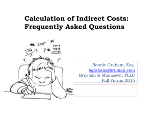 Indirect Costs - Brustein & Manasevit