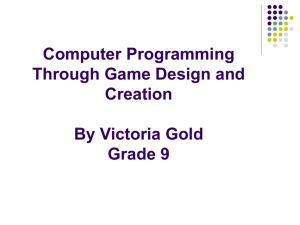 Power Point Presentation for Computer Programming through Game