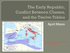 Early Republic, Conflict Between Classes, and Twelve Tables
