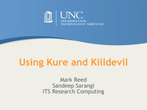 Getting Started on Killdevil and Kure