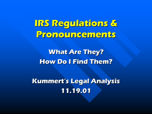 IRS Regulations & Pronouncements