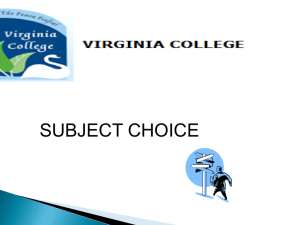 Subject Choices - Virginia College