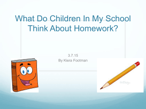 What Do Children In My School Think About Homework?