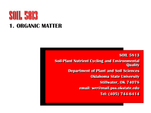 Chapter 1 (Organic Matter) - SOIL 5813