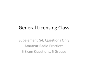 General Licensing Class - Department of Electrical, Computer, and