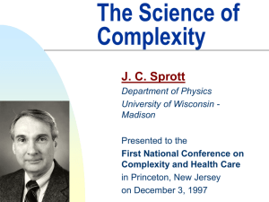 The Science of Complexity - University of Wisconsin