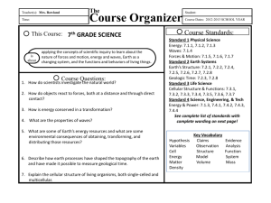 7th Grade Science Course Organizer