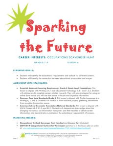 Sparking the Future Grades 7-9 Lesson 6 Occupations Scavenger