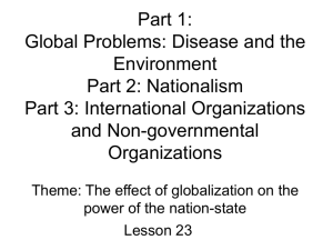 Part 1: Nationalism Part 2: International Organizations Part 3: What