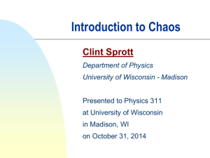 Introduction to Chaos - University of Wisconsin–Madison