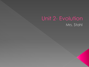 Unit 2- Evolution for Biology 2015 November 2nd