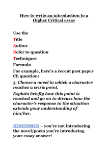 How to write an introduction to a higher critical essay