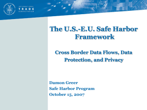 The Safe Harbor Framework