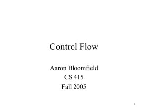 Chapter 6: Control Flow
