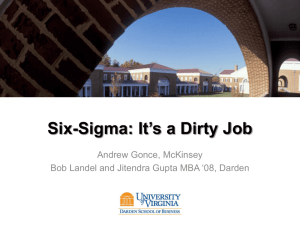 Six Sigma - Darden Faculty