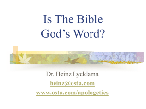 Is The Bible God's Word?