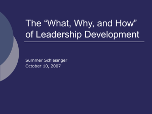 The “What, Why, and How” of Leadership Development