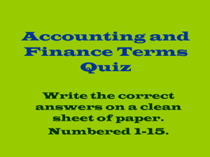 Accounting and Finance Terms Quiz - duwandadorsey