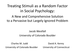 Treating stimuli as a random factor in social psychology