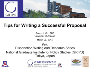 WRITING SUCCESSFUL PROPOSALS