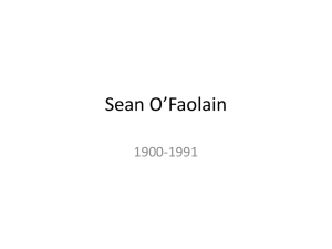 Sean O*Faolain - Dipartimento di Lingue e Letterature Straniere e