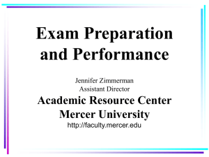 Exam Preparation - Mercer University