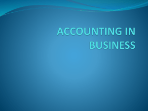 ACCOUNTING IN BUSINESS