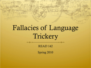 Fallacies of Language Trickery