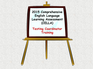 2015 CELLA School Testing Coordinator
