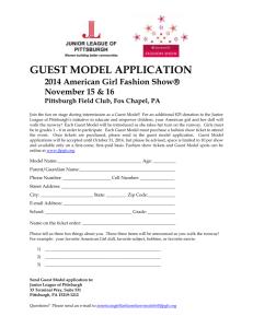 GUEST MODEL APPLICATION 2014 American Girl Fashion Showâ