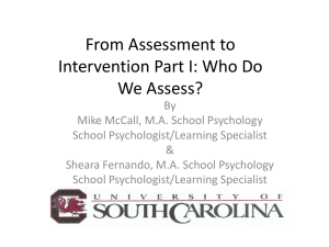 From Assessment to Intervention Part I: Who Do We Assess?