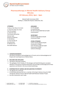 24 February 2014, 4pm – 6pm - Mental Health Commission of NSW